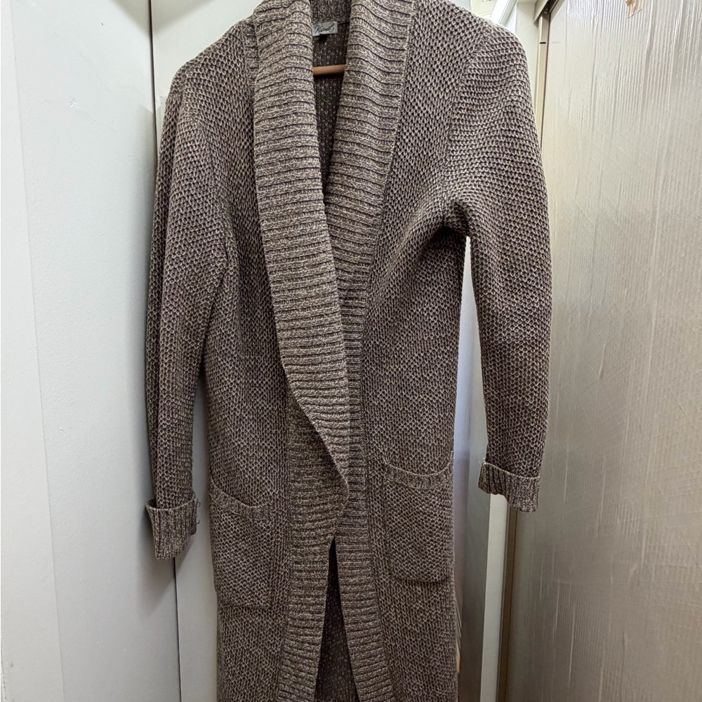 Kismet Marled Taupe Knit Cardigan